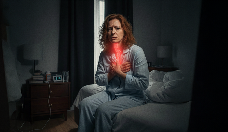 Person experiencing digestive discomfort