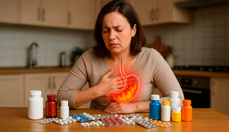 Person experiencing digestive discomfort
