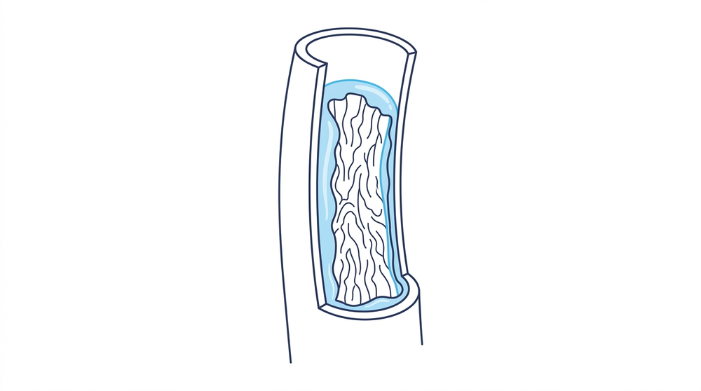 Cross-section illustration of the esophagus with a coating layer
