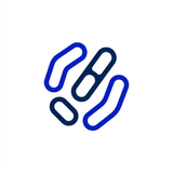 Icon of four distinct probiotic bacteria shapes