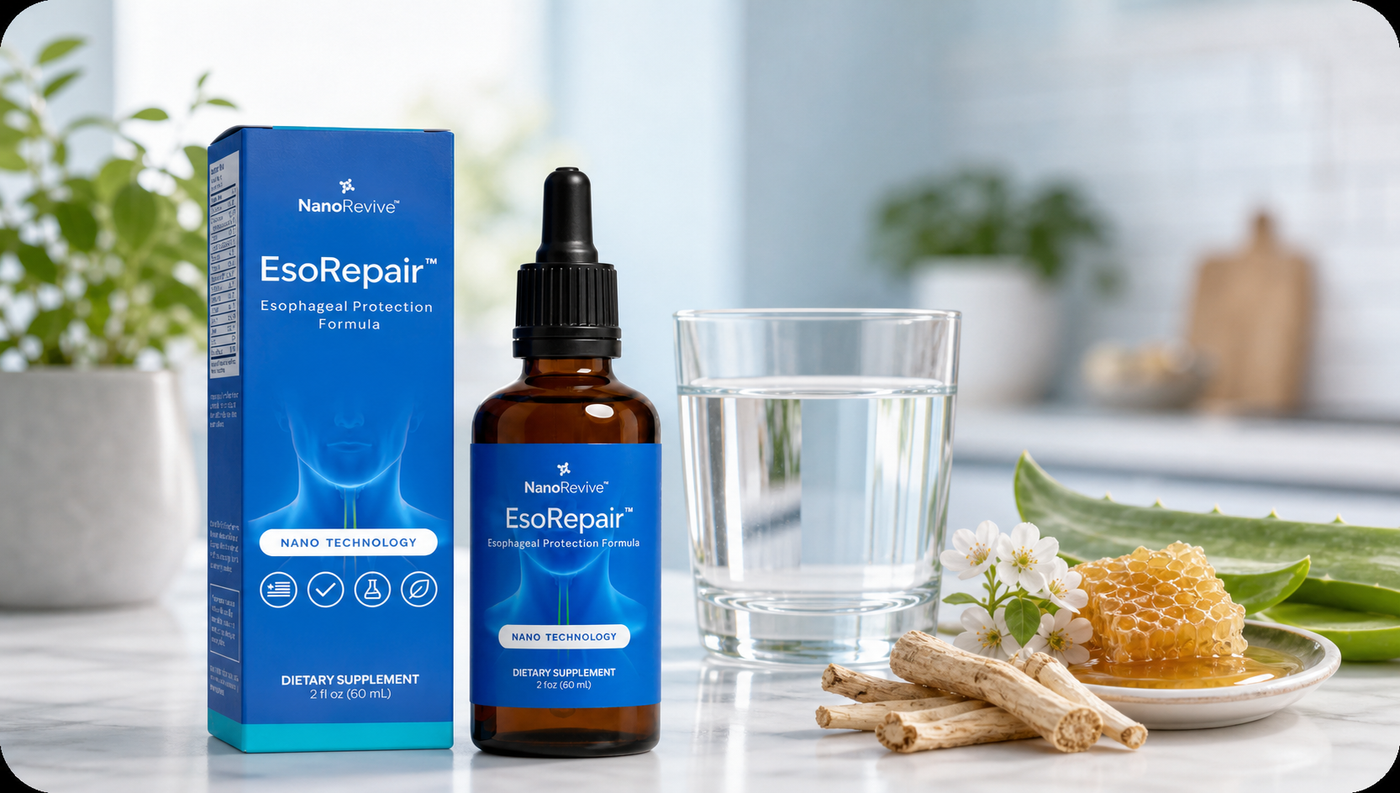 NanoRevive EsoRepair with water and natural ingredients for the benefits section