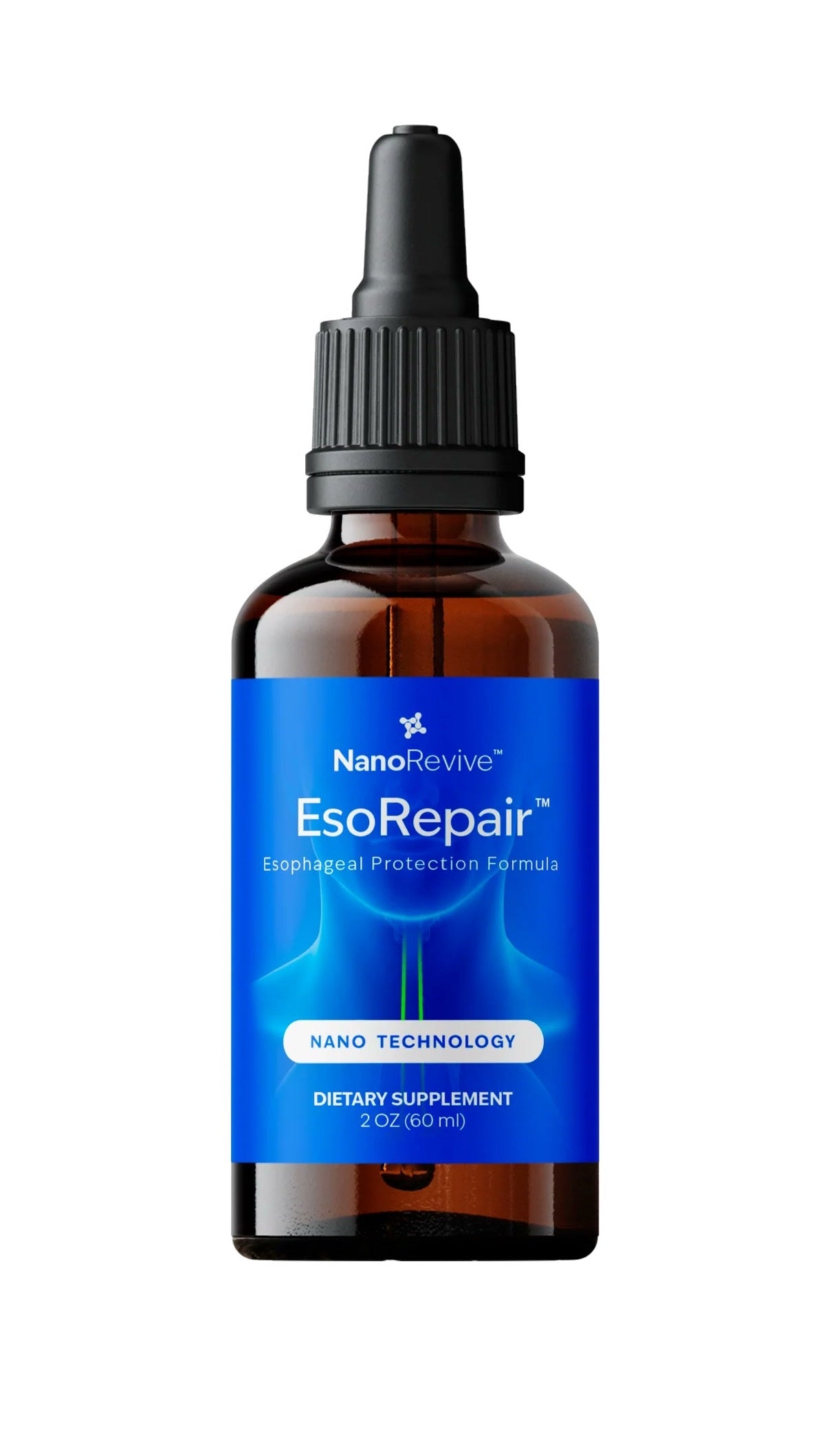Front-facing bottle of NanoRevive EsoRepair liquid dietary supplement