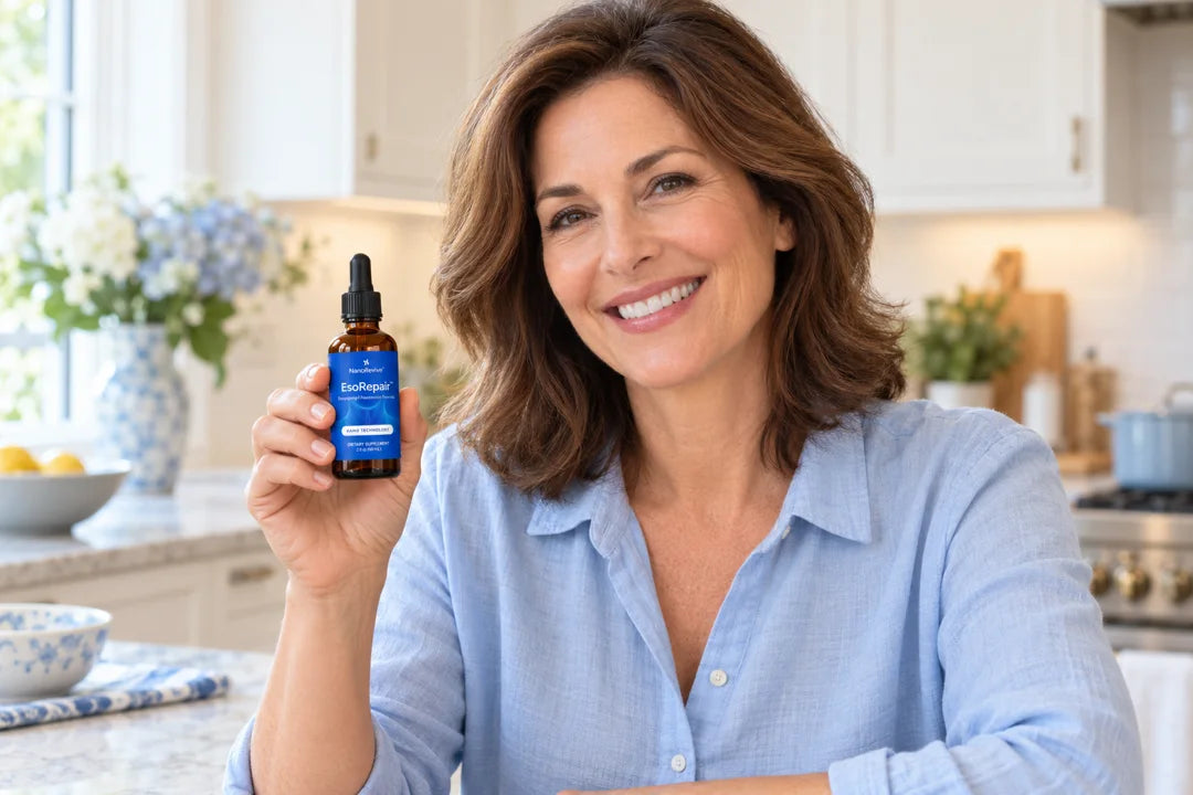 Smiling woman holding EsoRepair